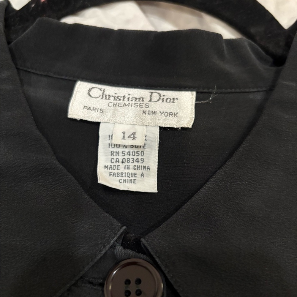 vintage silk dior button down pajama top